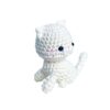 Beginner's knitting material pack - Cute white cat crochet knitting set