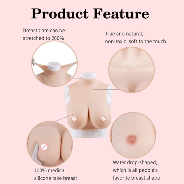 Realistic Plus Size Silicone Breastplate for Crossdresser